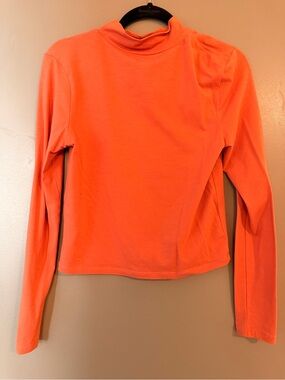 wild fable Orange Mock Neck Long Sleeve Top